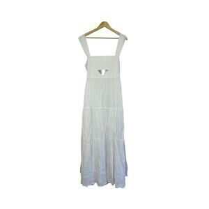Rumer x Revolve Cutout Tie Back Maxi Dress Women's Size Medium Linen Coastal